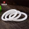 Pulsera de Jade Seda Dorada Hotan Xinjiang para Mujer, Delgada, Redonda, con Cascabeles, Grado Grasa de Cordero, Jade Blanco Seda Dorada, Suministro al por Mayor