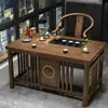 Nuevo juego de mesa de té y sillas estilo chino, mesa de té pequeña de madera maciza, mesa de té para espacios pequeños, mesa de té para balcón de oficina, juego completo todo en uno
