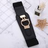 Fábrica atacado senhoras vestido elástico elástico cinto largo novo versátil moda para baixo jaqueta preto cinto de cintura