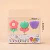 Estilo ins decoração de bolo de aniversário de desenho animado velas flores chapéus de festa urso de pelúcia rosto sorridente corações velas de aniversário infantil
