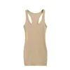 Vestido Tank Bodycon de Gola U Estilo Novo de Verão para Mulheres, Cintura Marcada, Casual Esportivo, Slim-Fit, Vestido de Alça Costas Nuas