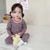 Traje de Otoño e Invierno Grueso sin Huesos con Dibujos Animados de Cerdo Feliz para Niños, Pantalones Largos, Suéter de Algodón Lija para Bebés Niños y Niñas