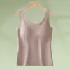 Ropa Interior Térmica Sin Costuras Otoño Invierno para Mujer con Almohadillas en el Pecho, Capa Interior Generadora de Calor de Polar Alemán, Chaleco de Capa Base de Seda Cachemir, Dropshipping