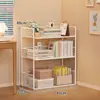 Estantería de pie para libros, Estante de almacenamiento de varios niveles móvil para libros con ruedas, Carrito pequeño, Librería de oficina