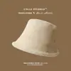 Sombrero de pescador de ante de doble cara para mujer, otoño e invierno, engrosado con lana de cordero, a prueba de frío y cálido, sombrero de cubo versátil