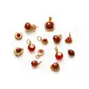 Alta Retención de Color Chapado en Cobre 24K Oro Real Accesorios de Ágata Roja Piezas para Joyería DIY Calabaza de Loto Productos Semi-Terminados Venta Directa de Fábrica