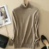 Suéter de otoño e invierno suéter de cuello alto suéter pullover para mujer estilo coreano de manga larga suéter base holgado suéter liso para mujer