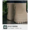 Botas de Lluvia con Cordón para Hombre Nuevas Impermeables para Senderismo al Aire Libre Zapatos de Agua Casuales Botas Cortas de Pareja Botas de Lluvia de Media Pantorrilla