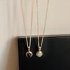2023 nuevo collar con colgante ovalado de jade Dongling verde natural de alta calidad retro francés, cadena para suéter de mujer
