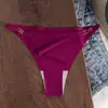 Estilo Europeo y Americano Correa Fina Hebilla de Metal Cintura Baja Seda de Hielo Sin Costuras Ropa Interior Algodón Puro Entrepierna Calzones para Mujer Envío Directo