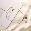 Nuevo Tobillera de Acero de Titanio Hueca con Forma de Calabaza para Mujer, Nuevo Estilo Chino, Moderna, Diseño Ligero y Lujoso, Temperamento que No se Desvanece, Verano