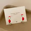 Atmósfera Navideña Lujo Accesible Nicho Otoño e Invierno Pendientes de Alta Gama Pendientes para Mujer Únicos Elegantes Clips para Orejas de Árbol de Navidad