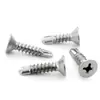 410 tornillos para madera con cabeza avellanada y punta de broca, tornillos autoperforantes y autoperforantes de acero inoxidable, sujetadores para construcción y decoración, especificaciones completas