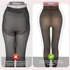 Fuente Transfronteriza Falso Transparente Tallas Grandes Enterizo Base de Pierna Interior Pantalones Cálidos Mujer Pierna Desnuda Terciopelo Plus Engrosado Transparente Dropshipping