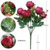 Flores Artificiales Nuevas con 5 Cabezas, Rosas Pastorales para Decoración de Sala de Estar y Mesa de Comedor, Flores de Seda, Decoración del Hogar Fresca y Sencilla