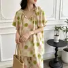Pijama Nuevo de Algodón y Seda para Mujer Primavera/Verano 2026, Manga Corta, Cintura con Lazo, Nuevo Estilo Chino, Conjunto Holgado, Ropa de Casa, Se Puede Usar Afuera
