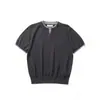 Camiseta de Punto de Manga Corta para Hombre, Falso Dos Piezas, Patchwork, Cuello Redondo, Cuello Henley, Estilo Old Money, Seda Artificial, Verano, Venta al por Mayor de Fábrica Transfronteriza