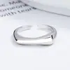 Anillo Cuadrado de Plata de Ley 925 para Mujer 2022 Nuevo Estilo Minimalista Anillo Versátil con Apertura Ajustable Anillo Estilo Europeo y Americano