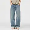 Ropa para Hombre / Primavera 2026 Jeans Retro High Street para Hombre, Corte Recto Holgado, Pantalones Casuales Versátiles, Pierna Ancha Larga Holgada
