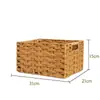 Cesta de Armazenamento Estilo Japonês Semelhante a Rattan Tecida à Mão Mesa de Centro de Mesa Lanche Brinquedo Caixa Organizadora de Armazenamento Caixa Organizadora de Armazenamento