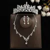 Coroa elegante de noiva Mori Super fada cocar conjunto de três peças novo colar acessórios de casamento brincos de aniversário casamento mulheres