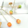 Pin de pelo de fruta naranja de moda personalizado para mujer, pin de updo lindo de moda, accesorios para el cabello versátiles de alta calidad, para peinados diarios