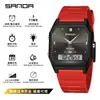 Reloj Digital Transfronterizo Sanda Deportivo Impermeable Doble Pantalla Sincronización 3-Horas Luminoso Reloj para Estudiantes Reloj Digital Multifunción