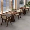 Mesa Cuadrada de Madera Maciza, Restaurante de Lujo, Cafetería, Combinación de Mesa y Silla para 2 Personas, Librería Comercial de Hotel, Salón de Té, Área de Negociación de Ocio