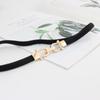 Cinturón elástico fino para mujer, estilo Ins, con gancho dorado decorativo y falda, tamaño pequeño, cadena elástica en la cintura, 3 tallas