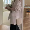 Blazer de manga larga simple de alta gama para mujer de Dongdaemun, Corea, para principios de otoño, con hombreras y sin forro
