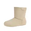 Botas versátiles de felpa con forro polar 2026, botines, botas de nieve, botines cortos de gamuza cálidos de invierno, estilo coreano, punta redonda, modernos