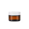 Pote de creme de vidro marrom 5g pote cosmético recarregável, pote para amostra de creme facial à prova de luz, pote para pomada, pote de creme para os olhos marrom