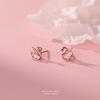 S999 Plata de pie pendientes pequeños con incrustaciones de cisne hembra coreano elegante temperamento francés lujo ligero lujo ligero lujo joyería para la oreja generación