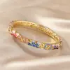 Novo Bracelete de Broto de Flor Esmaltado Estilo Chinês com Diamantes Coloridos, Design Oco com Gotejamento de Óleo, Acessórios Tradicionais Chineses, Estoque Pronto de Fábrica, Atacado Transfronteiriço