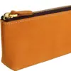 Estuche de Gran Capacidad para Estudiantes, Bolsa de Almacenamiento para Bolígrafos, Estuche de Papelería con Cremallera de Piel de Vaca de Primera Capa, Caja de Almacenamiento de Papelería