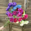 5 Rosas de Montaña Nevada, Rosas de Ensueño, Flores Artificiales, Flores para Bodas, Arreglos Florales para Salón de Bodas, Adornos de Decoración para el Hogar
