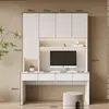 Escritorio Doble para Computadora de Madera Maciza Escritorio Estantería Mesa Integrada Escritorio para Dormitorio Hogar Estudiante Niños Escritorio de Aprendizaje Escritura