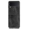 Funda para teléfono Samsung Z Flip3, plegable, con patrón de cocodrilo, carcasa trasera rígida de PC resistente a caídas.