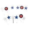 Set de Tarjeta y Bandera de Cerdo de Alambre para Pastel Decoración de Mesa de Postre para Fiesta de Cumpleaños Infantil Globo de Flor de Nube