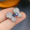 Aretes de zafiro natural con buenas inclusiones de color son todos de fina plata S925 Seiko incrustados con piedra principal tamaño 3*4mm