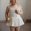 Vestido Harper de Tirantes Bordado para Niña Europea y Americana Primavera y Verano Algodón Suave Transpirable para el Cuerpo del Bebé Ropa para Gatear del Bebé