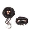 Diadema con Peluca de Cabeza Redonda con Bigotes de Dragón para Mujer, Cabello Naturalmente Rizado, Cabello Esponjoso con Volumen, Lazo para el Cabello de Brote de Flor, Diadema