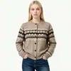 E-commerce transfronteiriço da Amazon, marca da moda RL, réplica autêntica, suéter cardigã de gola redonda bordado em jacquard, malhas femininas