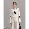 Diseño único, suéter de cuello redondo para mujer, nueva colección otoño/invierno, corte holgado, efecto adelgazante, top de punto casual y versátil, estilo 25701