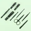 Conjunto de Cortadores de Unha Verde Escuro Bolsa com Zíper 9 Peças Cortador de Unha Preto Ferramenta de Manicure Conjunto de Cortadores de Unha 6 Peças