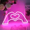 Amazon Placa de Letra com Luz Neon LED Luz de Letra Formato de Coração Luz de Atmosfera para Confissão Letras Brilhantes Luz Decorativa de Acrílico