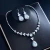 Joias Populares Europeias e Americanas Transfronteiriças, Luxo Leve e Zircônia de Alta Qualidade, Acessórios de Casamento para Noivas, Conjuntos para Vestidos de Banquete Atacado