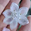 Pétalas Tingidas de Pérola Imitação Fosca Acrílica Flor de Seis Pétalas Ponta de Flor Estilo Antigo HeaddreSS da Dinastia Han Grampo de Cabelo Botão S02