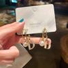 Pendientes de Borla de Perlas Carta de Amor Antigua Media Aguja Plata Nicho Aretes de Alta Gama Retro Lujo Ligero Accesorios para Orejas Venta al por Mayor Mujeres