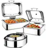 Estufa hidráulica de acero inoxidable para buffet estufa de buffet con calefacción eléctrica estufa de aislamiento para desayuno de hotel olla de aislamiento cuadrada vajilla
